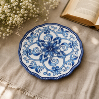 Assiette créative en mélamine vente en gros, forme ronde, assiette à dîner