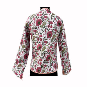 Veste polaire réversible matelassée imprimée unique, motif floral indien, en coton respirant et à séchage rapide, manteau court d'hiver pour filles et femmes - Product Image 4