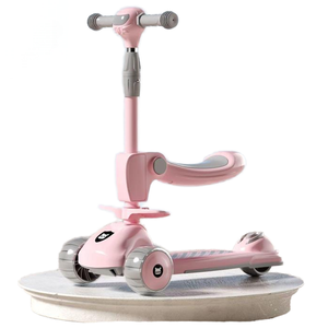 Monopattino Bici 2 in 1 per Bambini <span class=keywords><strong>50</strong></span> kg 1-7 Anni con Sedile Regolabile, Manubrio, Ruote LED, Telaio Rinforzato, Pedana Antiscivolo e Cestino - Product Image 1