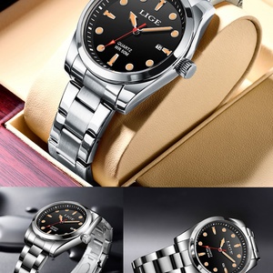 Montre LIGE pour homme, étanche, sportive, à quartz, chronographe, montre homme tendance - Product Image 4