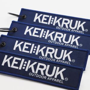 Porte-clés tissé personnalisé pour marque de vêtements d'extérieur, avec anneau porte-clés, pour commande en gros de jet tags, destiné aux articles promotionnels - Product Image 2