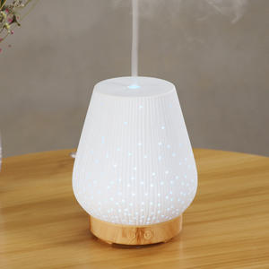 <b>Ceramic</b> Aroma <b>Diffuser</b> 100Ml Ultrasonic Humidifier With Led Light For Home Office Use - Product Image 2