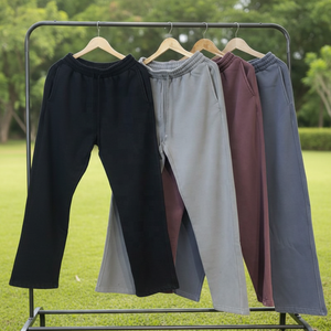 Calças de Moletom de Perna Larga em French Terry Pesado para Homens, Calças Baggy com Capuz, Personalização de Impressão em Lavagem Ácida - Product Image 2