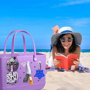 <strong>Insert</strong> Charm Carabiner Keychain Compatible with Beach Tote Bag Accessories for Bog Bags Eva Beach Bag <strong>Croc</strong> - Product Image 3