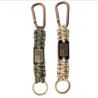 Accessoire de sport de plein air, porte-clés en paracorde avec drapeau de couleur personnalisée, porte-clés en paracorde fait main pour la randonnée