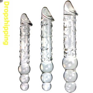New Arrival Manufacturer's Adult Products <strong>Large</strong> Transparent Glass <strong>Dildos</strong> Long Bead Design for Female Masturbation Fun - Product Image 2