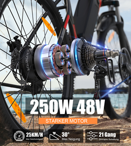 Fast Delivery High Quality 27.5" 250W 48V Lithium <b>Battery</b> Electric Mountain Bike with Front Suspension for Men M27-1 - Product Image 3