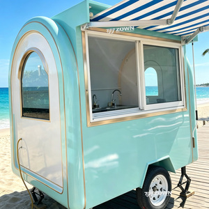 Remorque alimentaire mobile commerciale pratique avec plan de travail en acier inoxydable, chariot alimentaire pour la vente de snacks frits et de hot-dogs en extérieur - Product Image 1