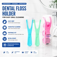 Support de fil dentaire réutilisable en forme de Y, kit de nettoyage dentaire rechargeable, kit de soins bucco-dentaires portable avec rouleaux de fil dentaire