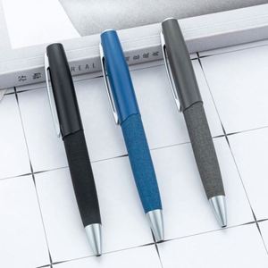 Wholesale 1.0Mm Business New Style Multi-Color PU Leather Custom Logo Oil-Based Twist-Action Metal Ballpoint <b>Pen</b> - Product Image 1