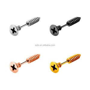 Edelstahl Mode Körper Piercing Schmuck Sexspielzeug Unisex Ohrringe Schrauben form Ohr Knorpel - Product Image 6