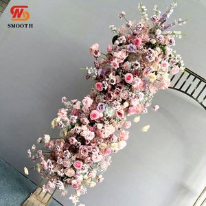 SMOOTH - Bola de Flores de Rosas Artificiales de Seda Rosa Personalizada, Diseño Asimétrico, Tamaño 1.8-2.4m, Decoración de Lujo para Bodas, Caminos de Mesa - Product Image 1