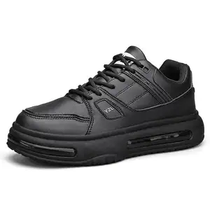 Zapatos de plataforma bajos estilo Academia color puro con cordones zapatos para correr versión coreana zapatos casuales de estilo deportivo de cuero