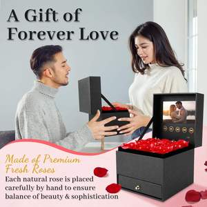 กล่องของขวัญพร้อมหน้าจอ LCD HD ขนาด 7 นิ้ว แบบกำหนดเอง กล่องใส่ดอกกุหลาบ กล่องใส่เครื่องประดับ กล่องของขวัญวันแต่งงาน วันวาเลนไทน์ เครื่องเล่น MP4 - Product Image 5