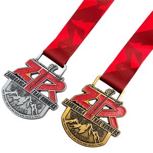 Exclusive Customized Metal Sports Marathon Medals Gold Silver and Bronze Designs with <b>Ribbons</b> Unique Crafted - Product Image 4