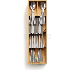Organizzatore di posate di bambù compatto moderno dal negozio del cassetto-ideale per l'ottimizzazione dello spazio della cucina - Product Image 4