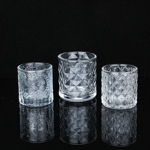 Contenants à bougies en <span class=keywords><strong>verre</strong></span> gaufré vintage 10oz, supports à bougies transparents de luxe en gros pour la fabrication de bougies DIY, aromathérapie, décoration intérieure, mariage - Product Image 2