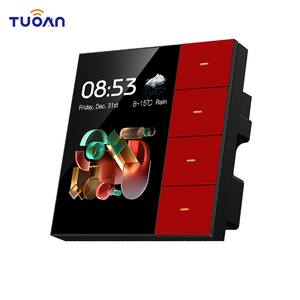 2025 TUOAN inalámbrico <span class=keywords><strong>Zigbee</strong></span> <span class=keywords><strong>Smart</strong></span> Home 3,5 pulgadas Tuya interruptor de luz inteligente 4 Gang relé 8 Gang escena atenuación interruptor de pared - Product Image 1