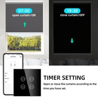 Interruptor Inteligente Dual WiFi/Zigbee para Cortinas, Control Remoto por App Tuya, Uso Interior, Material Ignífugo, Sin Cable Vivo, Botón de Luz