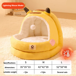 Lüks kapalı Pet mağara oyuncak yarı-kapalı kabarık sıcak yuva klasik dikdörtgen şekilli kedi yatak katı yenilik tasarım köpekler - Product Image 6