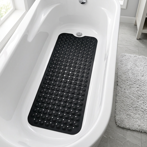 <span class=keywords><strong>Tapis</strong></span> <span class=keywords><strong>de</strong></span> <span class=keywords><strong>bain</strong></span> antidérapant avec ventouses puissantes, en PVC souple, confortable, avec trous <span class=keywords><strong>de</strong></span> drainage, pour la sécurité <span class=keywords><strong>de</strong></span> la salle <span class=keywords><strong>de</strong></span> <span class=keywords><strong>bain</strong></span> - Product Image 1