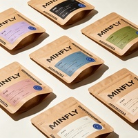 Sachet en papier kraft classique compostable durable avec intérieur PBAT, pochette à fermeture éclair pour snacks bio, logo personnalisé, vente en gros