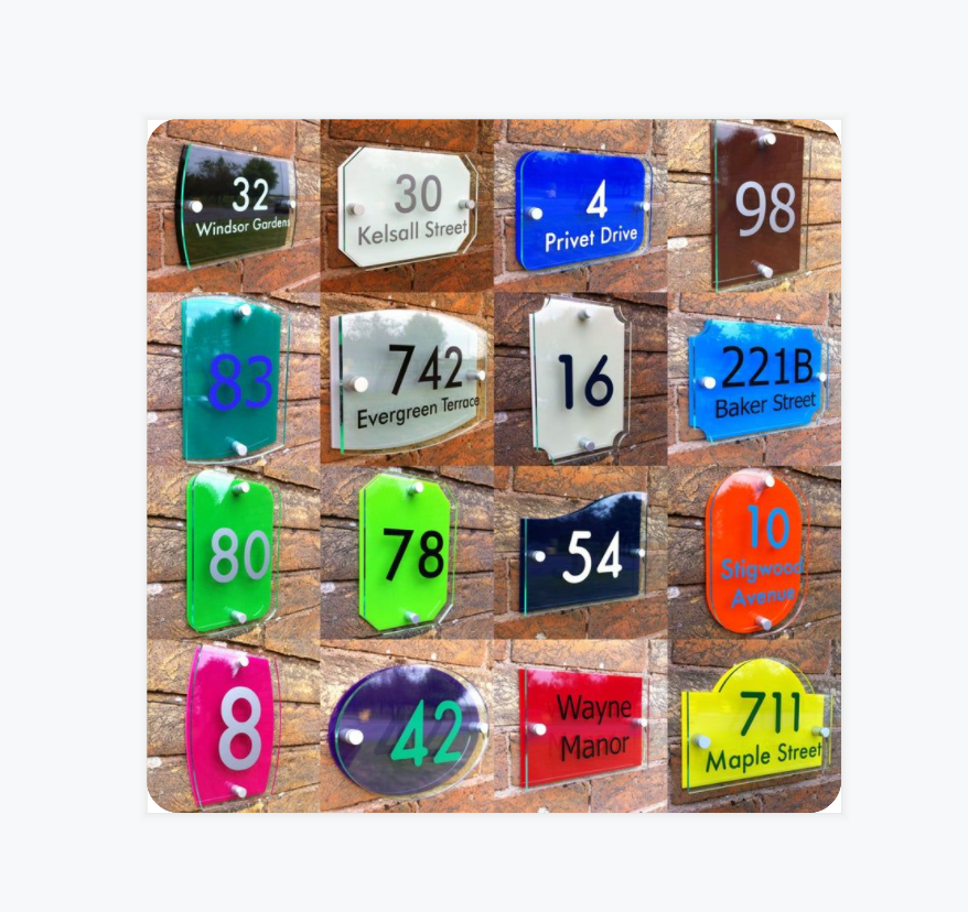 Оптовая продажа с завода, акриловая табличка с номером для дома на заказ