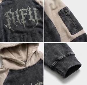 Sudadera con Capucha Unisex 2026, Lavado Ácido Personalizado, Invierno, Gruesa, 400gsm, Corte Holgado, Estilo Urbano, Vintage, <span class=keywords><strong>Grunge</strong></span>, Y2K, AIFU - Product Image 2