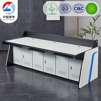 Console de Commande Ergonomique Moderne Extensible en Métal pour Centre de Surveillance, Équipement de Bureau pour Salle de Diffusion et Salle de Contrôle de Sécurité