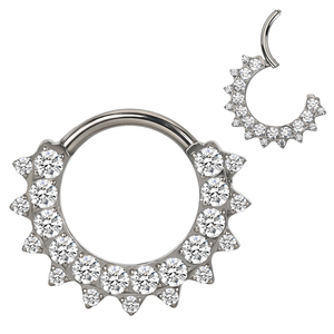 Vente en gros GZN Titanium <span class=keywords><strong>Anneau</strong></span> de créole à segment articulé avec face vers l'avant Pavé CZ Avant <span class=keywords><strong>Helix</strong></span> Boucle d'oreille <span class=keywords><strong>Anneau</strong></span> de nez pour femme homme - Product Image 5