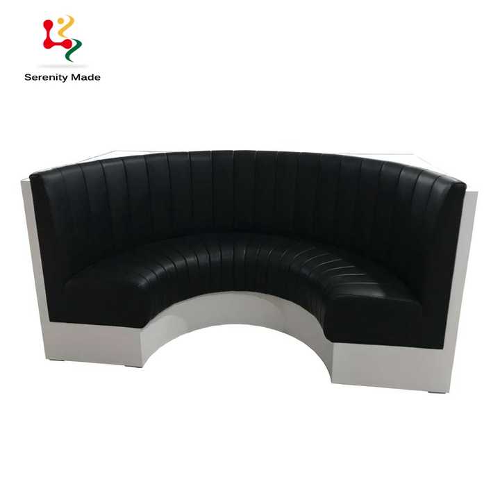Stylish Dinning Sofa Half Round Shape PU or Leather Restaurant Booth Seating