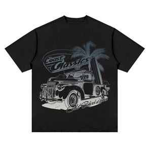 T-shirts streetwear de créateur en coton Pima premium à épaules tombantes, T-shirt graphique surdimensionné et épais pour hommes – Fabricant - Product Image 3