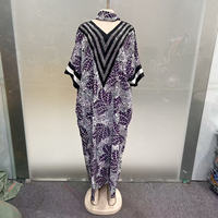 Robe pour femme noire et blanche à imprimé feuilles, ornée de strass, ample, grande taille, pour soirée, style Kaftan africain, Boubou, Abaya musulmane, Dashiki, Ankara