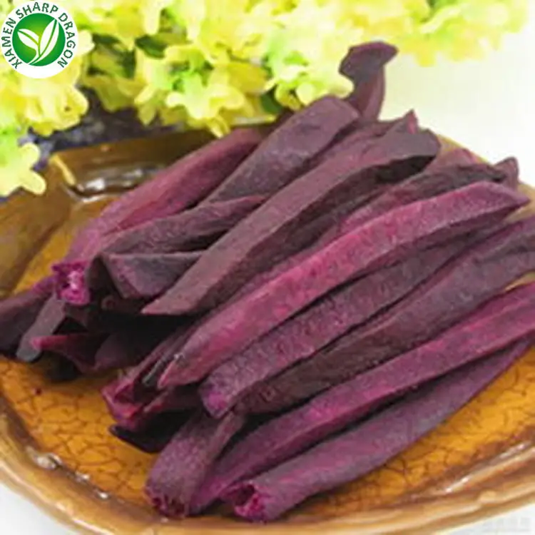 IQF Wholesale frozen Honey dark purple colour Skin Heart flesh violet sweet Potatoes Chunks Fries Chips Organic Asian Chinese