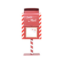 Boîte aux lettres en fer forgé sur pied, décorative, pour extérieur, jardin, Noël, artisanat métallique