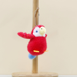 Grosir lucu Mini burung liontin gantungan kunci mainan mewah boneka lembut disesuaikan kartun burung beo boneka binatang untuk hadiah promosi - Product Image 3
