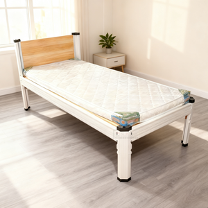 Scuola dormitorio mobili in metallo contemporaneo singolo formato telaio del letto con testiera in legno per appartamento camera da letto uso commerciale - Product Image 1