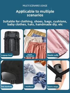 Độ đàn hồi cao ban nhạc đàn hồi quần cho trẻ em màu đen trắng thoáng khí đồng bằng rộng phẳng mỏng dây thắt lưng mỏng đàn hồi cao su ban nhạc - Product Image 6