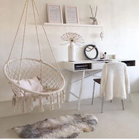 Fauteuil suspendu Zoshine, balançoire en corde, grand fauteuil suspendu en macramé avec cordon, fauteuil suspendu en coton pour salon