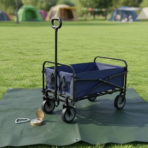 Chariot de plage pliable robuste grande capacité, chariot utilitaire pliable à 4 roues en PVC, personnalisable OEM, chariot d'extérieur - Product Image 4