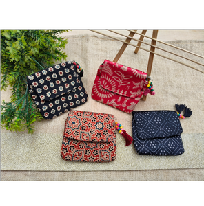 Porte-monnaie portable tendance de style ethnique, motif fait main, petit portefeuille pour femme, idéal pour les voyages et le rangement quotidien - Product Image 1