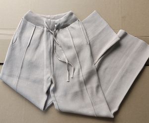 S-XL Damen weites Bein lange Hosen 2-teiliges Set lässig schlicht Knöchelpullover-Sets Damen koreanisch gestrickt 2-teiliges Set - Product Image 4