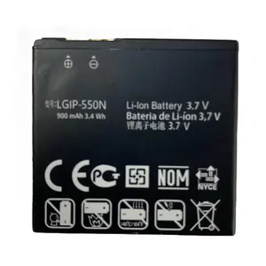 LG KV700 S310 GD510 GD880 미니 스마트 폰 교체 배터리 RUIXI 배터리 900mAh LGIP-550N 배터리