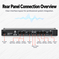 Processeur de crossover audio pour montage en rack, pour spectacles en plein air, conférences, karaoké et systèmes de sonorisation PA
