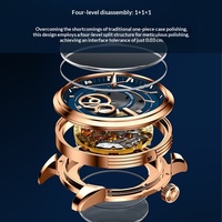 Jam Tangan Mekanik Otomatis Pria Robinni Stainless Steel Skeletonized Flywheel Tahan Air 5ATM Model Baru 2026