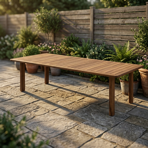<b>Solid</b> Teak <b>Wood</b> Outdoor Table Waterproof UV Resistant Patio Dining <b>Desk</b> for Garden Balcony Courtyard - Product Image 3