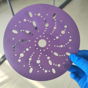 プレミアム60-800グリット6 "パープルフィルムセラミックサンディングディスクフック & ループ高速シャープカットオートペイントウッドメタルフィルムセラミックサンドペーパー - Product Image 6