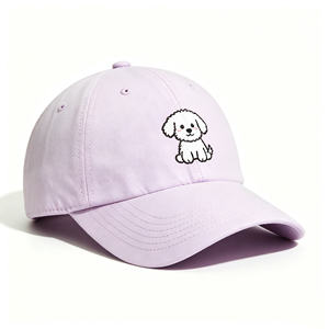 6-Panel Cotton Baseball Cap With Cute Dog Embroidery Lightweight Breathable Sun <b>Hat</b> Adjustable for Golf Hiking Running - Product Image 4