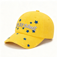 Casquette de baseball ajustable en coton délavé, brodée sur mesure, style vintage, avec fermeture snapback, couleur contrastante unie, de haute qualité