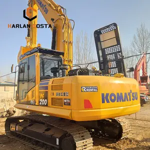 20 ton orijinal tasarım iyi performans Komatsu kullanılmış ekskavatör PC200, satılık stokta inşaat makinesi yüksek kalite